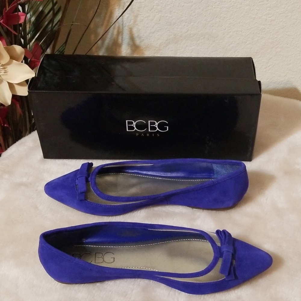 Last 1️⃣NIB<BCBG Paris> 👠 Zarine Blue Suede Flats - Picture 2 of 8